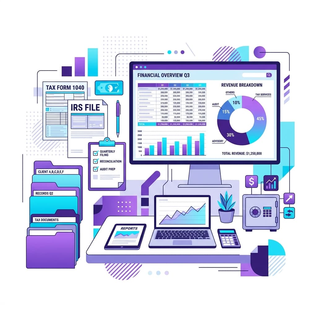 Accounting & Financial Services workflow illustration