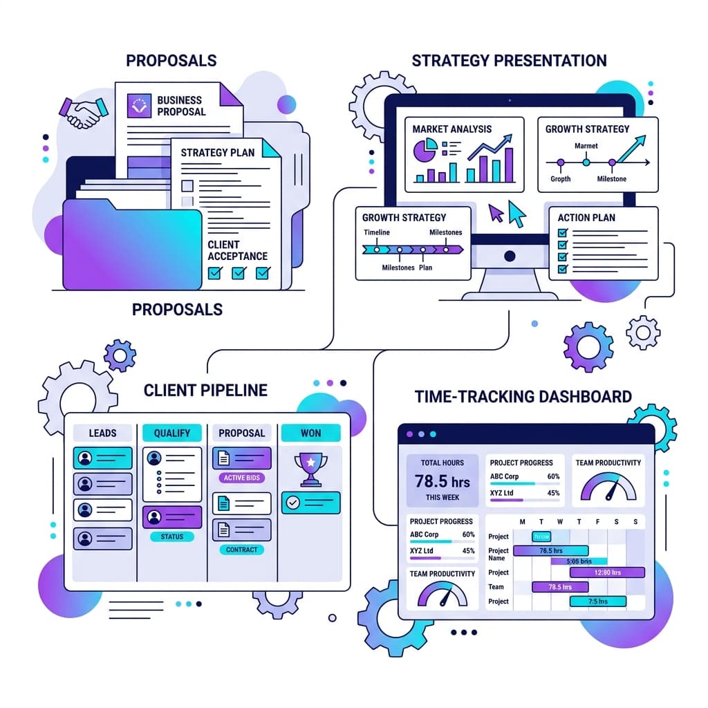 Consulting Firms workflow illustration