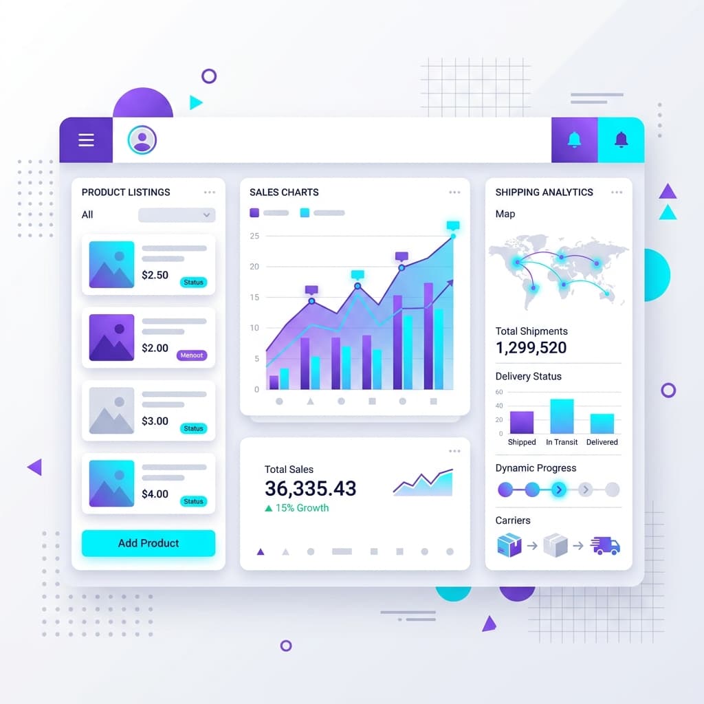 E-Commerce & Retail workflow illustration