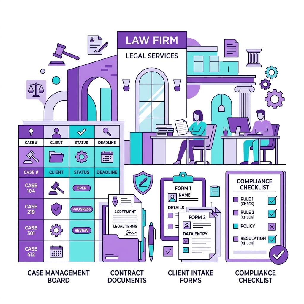 Law Firms & Legal workflow illustration